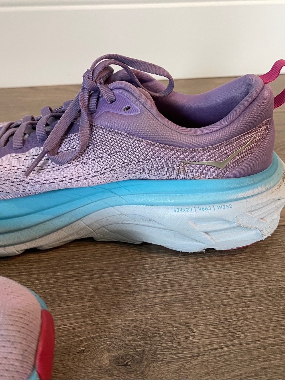 Hoka Bondi 8 Chalk Violet/Pastel Lilac Women's Running Shoes Size 8.5 - Picture 8 of 12